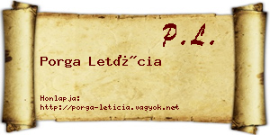 Porga Letícia névjegykártya